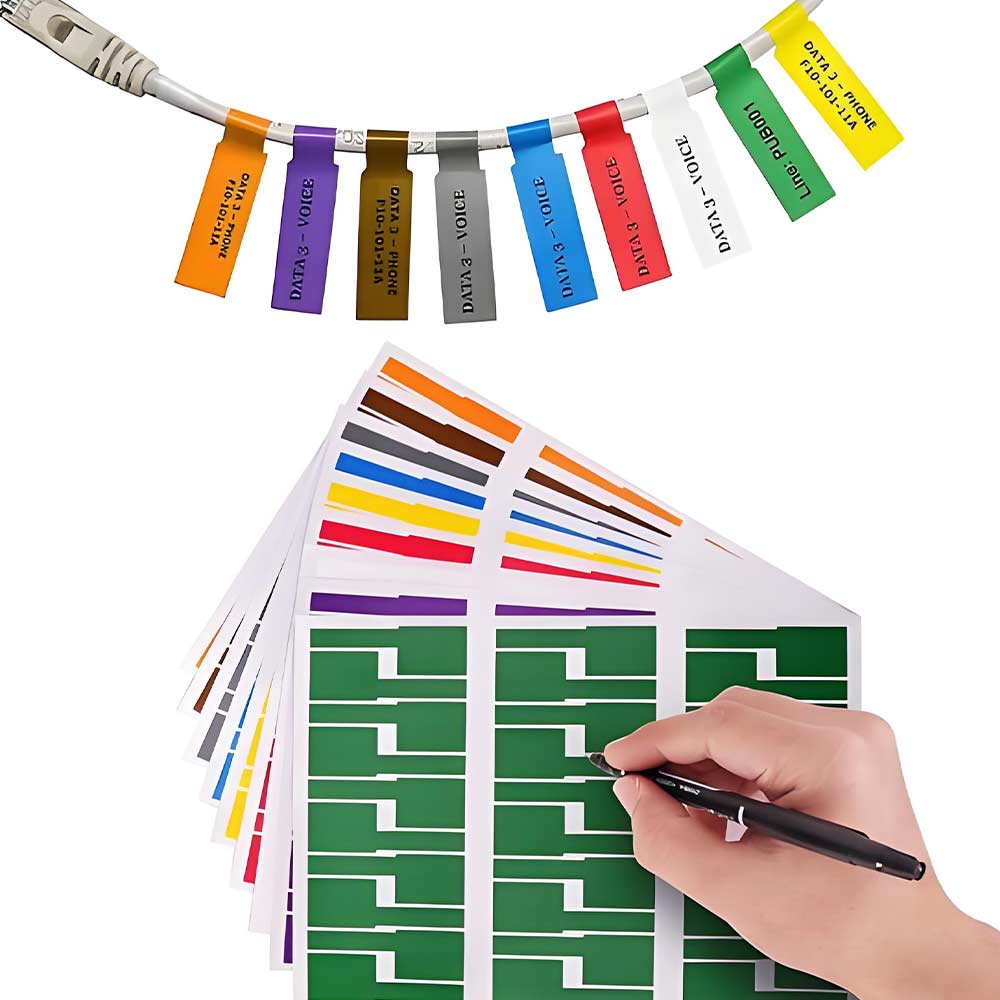 Label Maker - 防水ケーブルラベルタグ手書き可能コードラベルメーカーP型印刷可能ラベルステッカーエレクトロニクス用