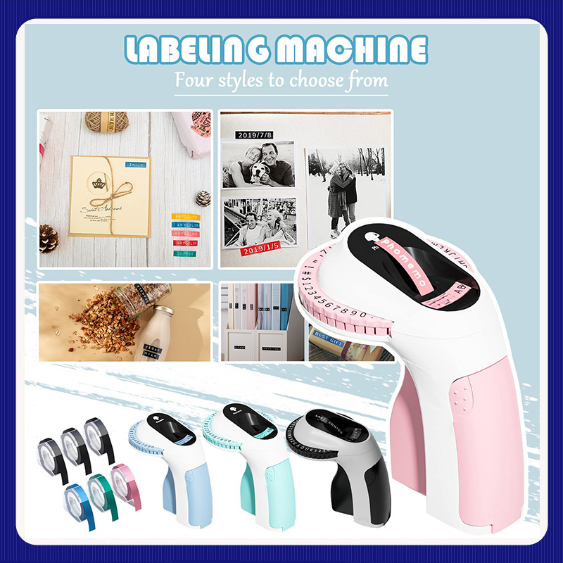 Label Maker - 3D ラベルプリンターエンボスラベルテープマニュアルラベラータイプライターポータブルマニュアルラベルメーカーヴィンテージエンボスラベルメーカー