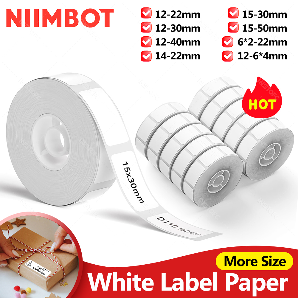 Label Maker - Niimbot-粘着ラベルd11,粘着紙,防水,真っ白,d110,d11h,d110m