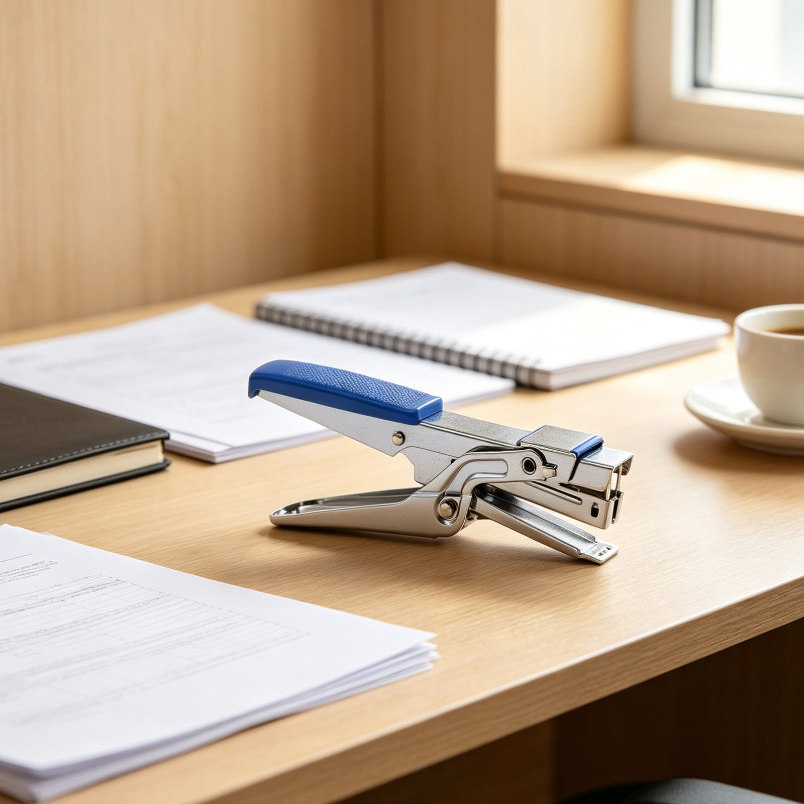 頑丈なハンドヘルドステープラー、ペンチ型、デスク用、ブルー、 - Stapler Heavy Duty のレビューと価格
