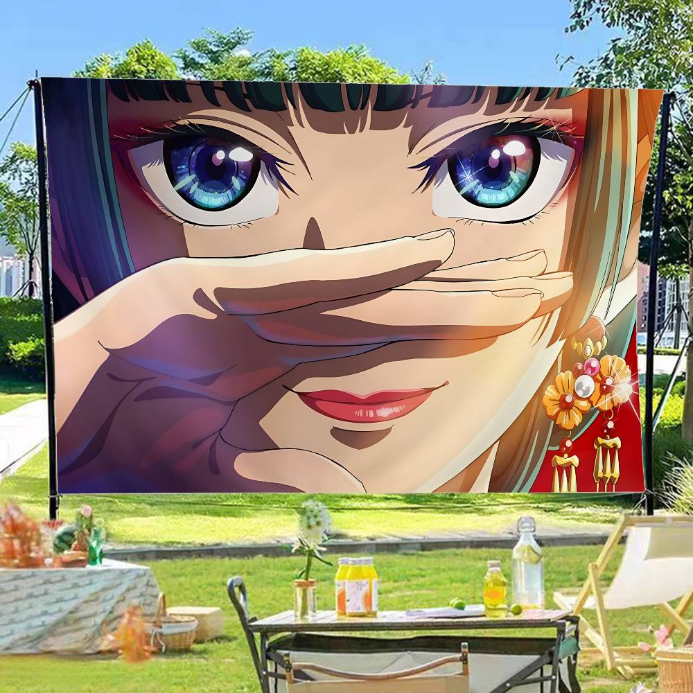 人気アニメ「薬局日記」の高品質印刷による商業広告用旗、パーテ - Commercial Printing Company のレビューと価格